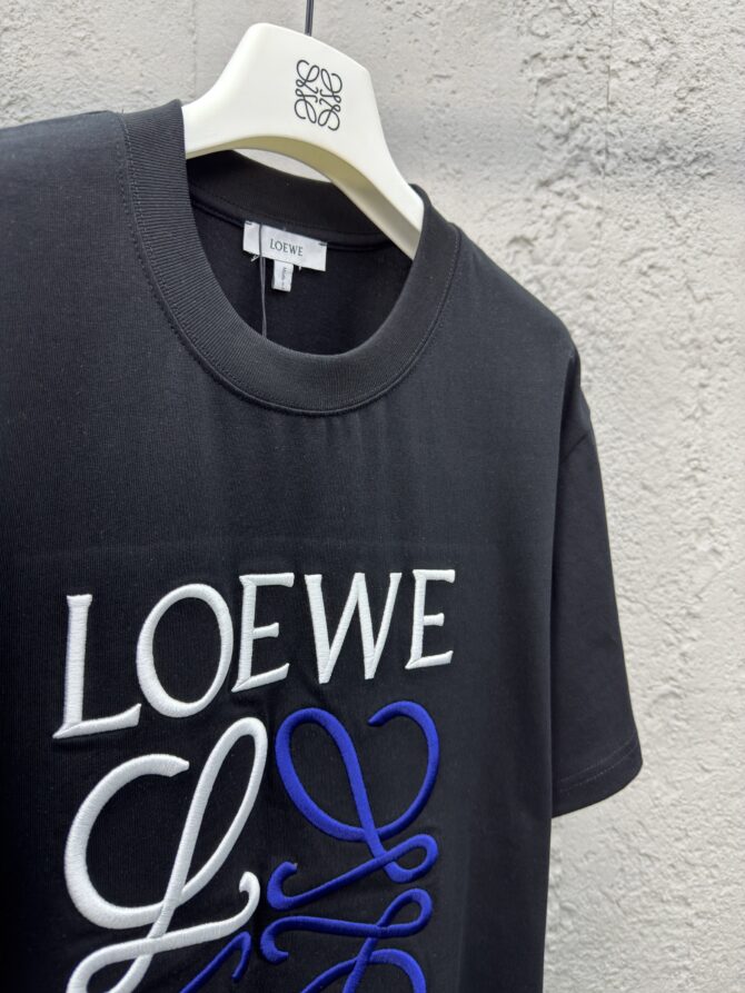 LOEWE black and white embroidered letter short sleeves - Image 10