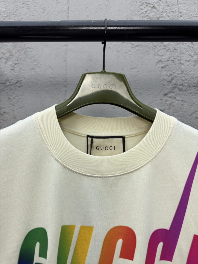 GUCCI Gradient Letter Printed Short Sleeves - Image 5